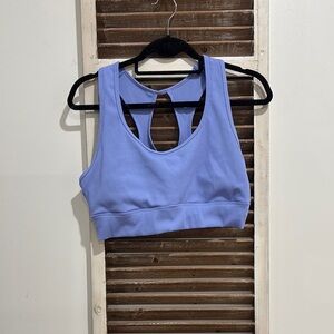 Vibrant Blue Racerback Sports Bra with Supportive Band